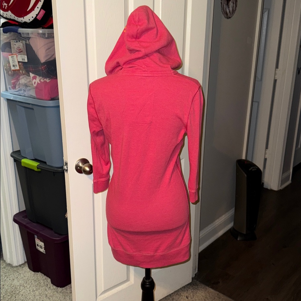 🖤HOLLISTER VINTAGE PINK HOODED TUNIC/DRESS SIZE L🖤 - Picture 10 of 10